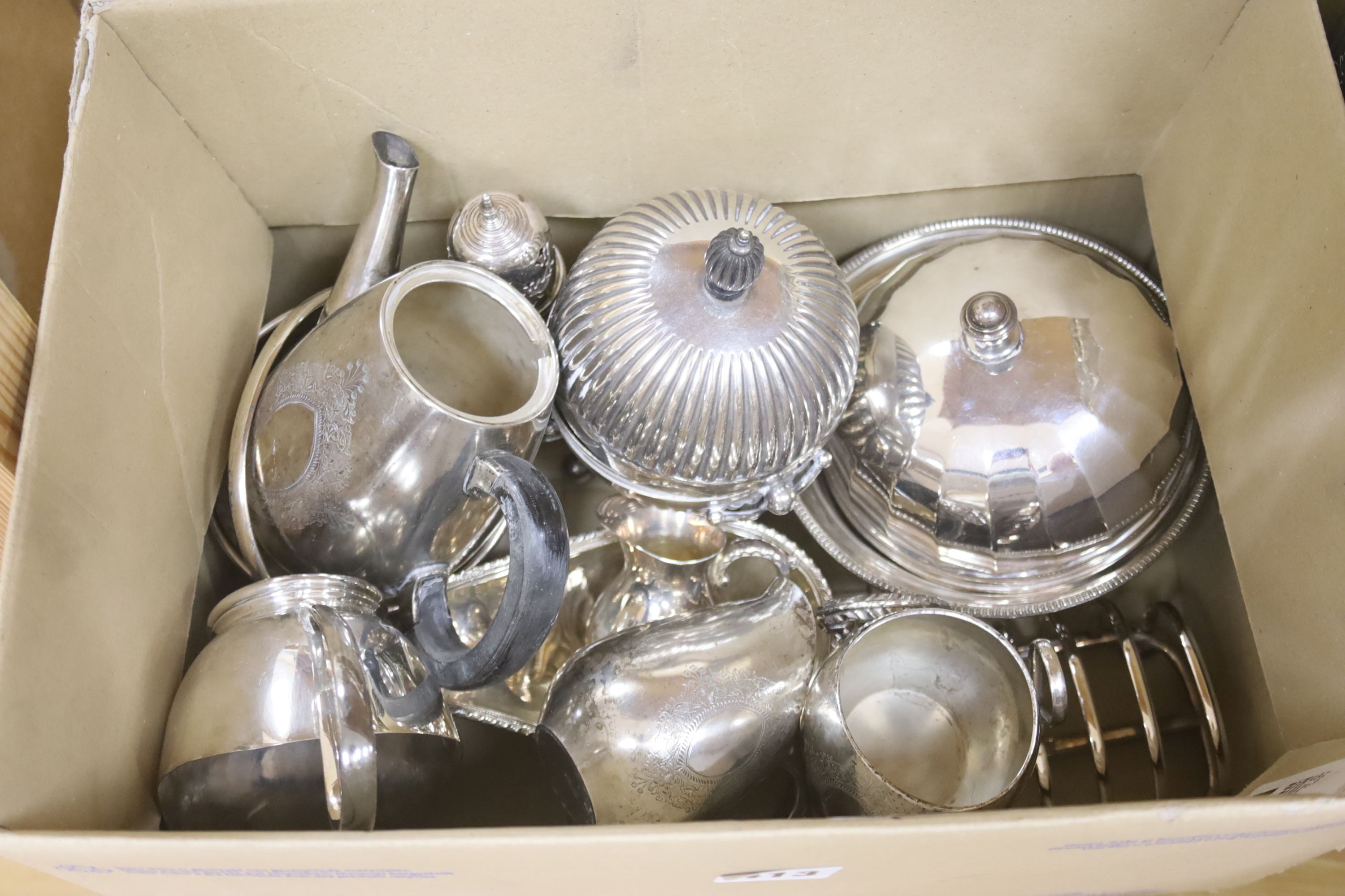 A quantity of assorted plated items